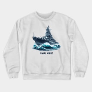 Powerful Battleship, Naval Might Crewneck Sweatshirt